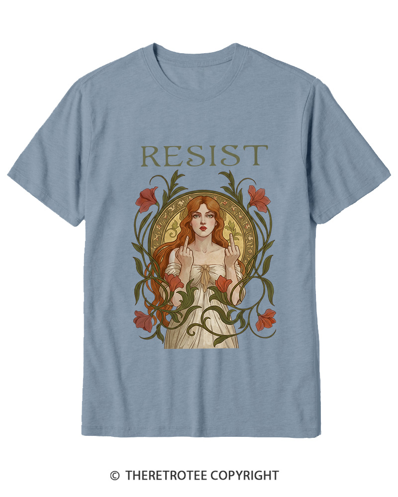 TheRetroTee Resist Vintage Graphic 1950s Cotton T-Shirt