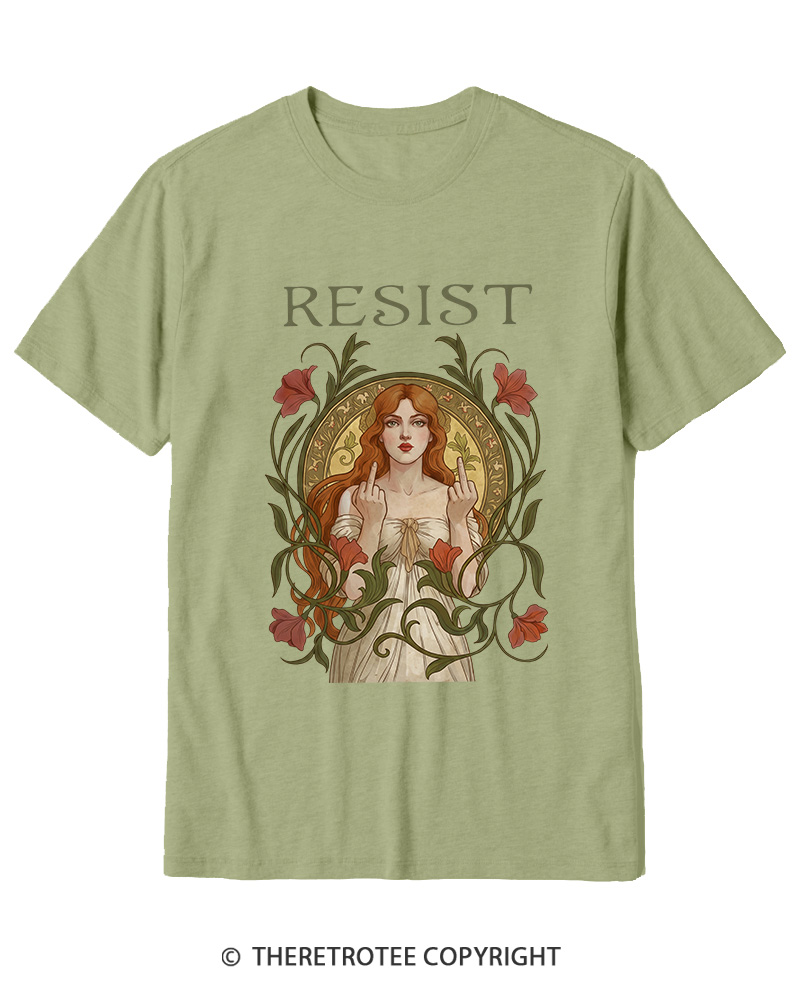 TheRetroTee Resist Vintage Graphic 1950s Cotton T-Shirt