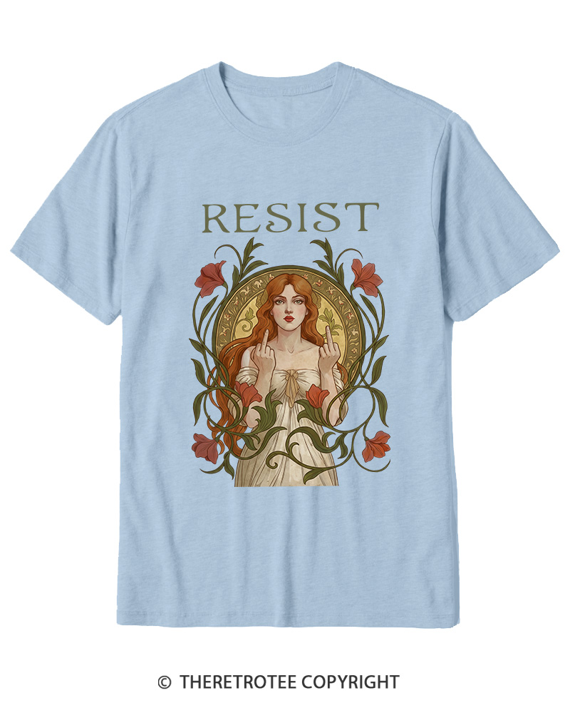 TheRetroTee Resist Vintage Graphic 1950s Cotton T-Shirt
