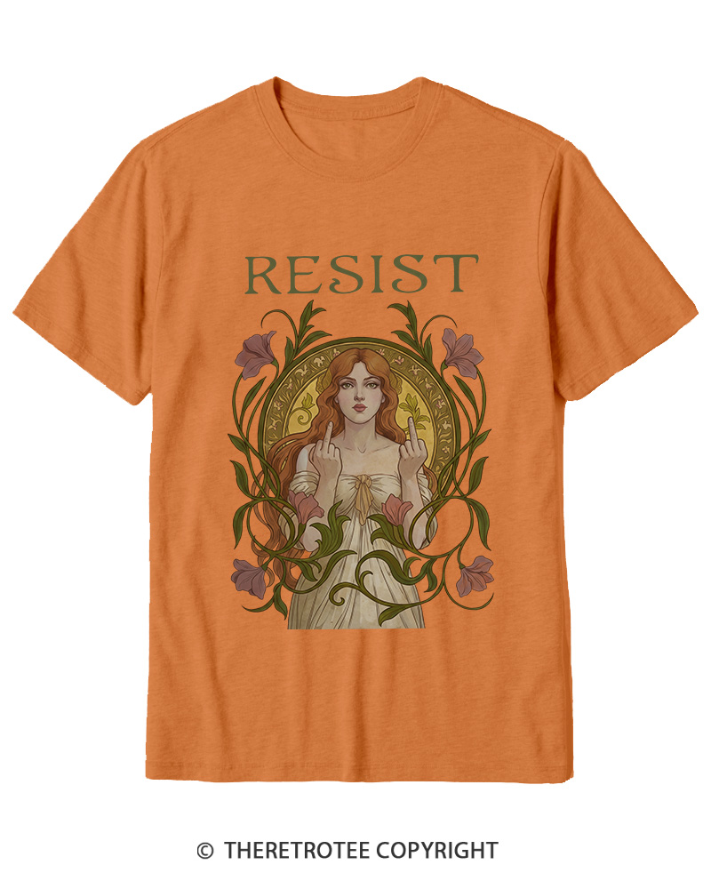 TheRetroTee Resist Vintage Graphic 1950s Cotton T-Shirt