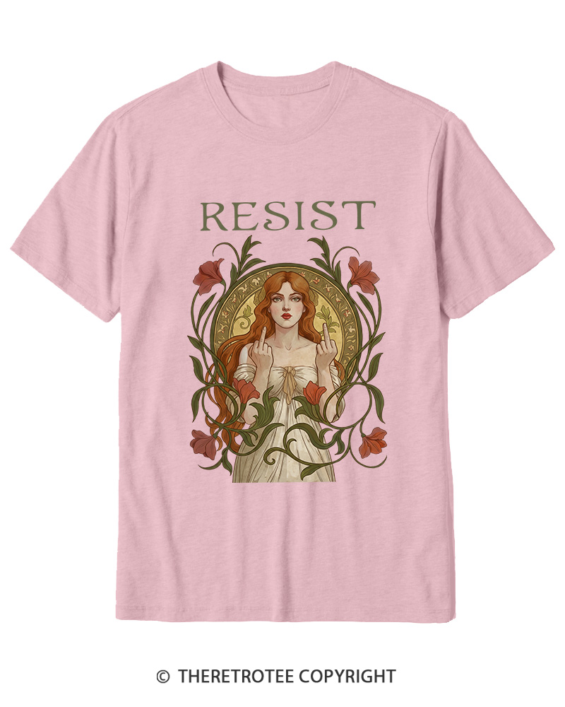 TheRetroTee Resist Vintage Graphic 1950s Cotton T-Shirt