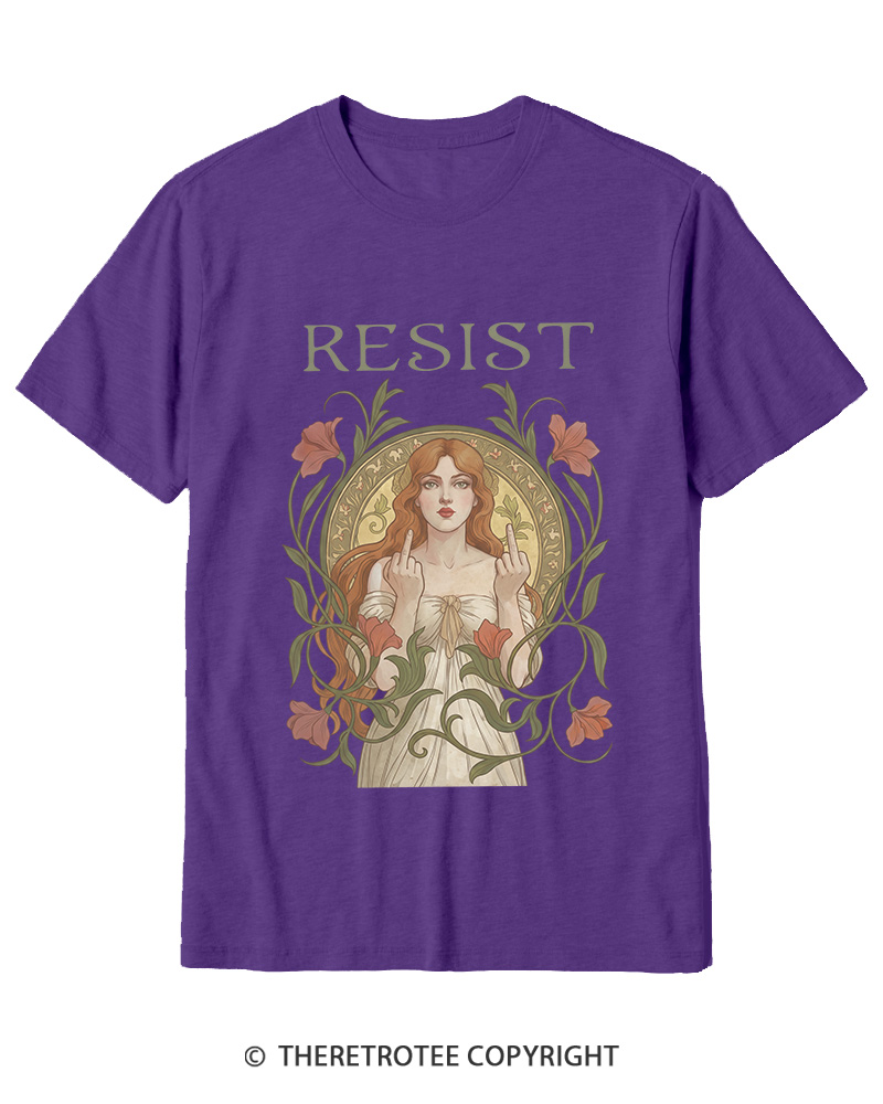 TheRetroTee Resist Vintage Graphic 1950s Cotton T-Shirt