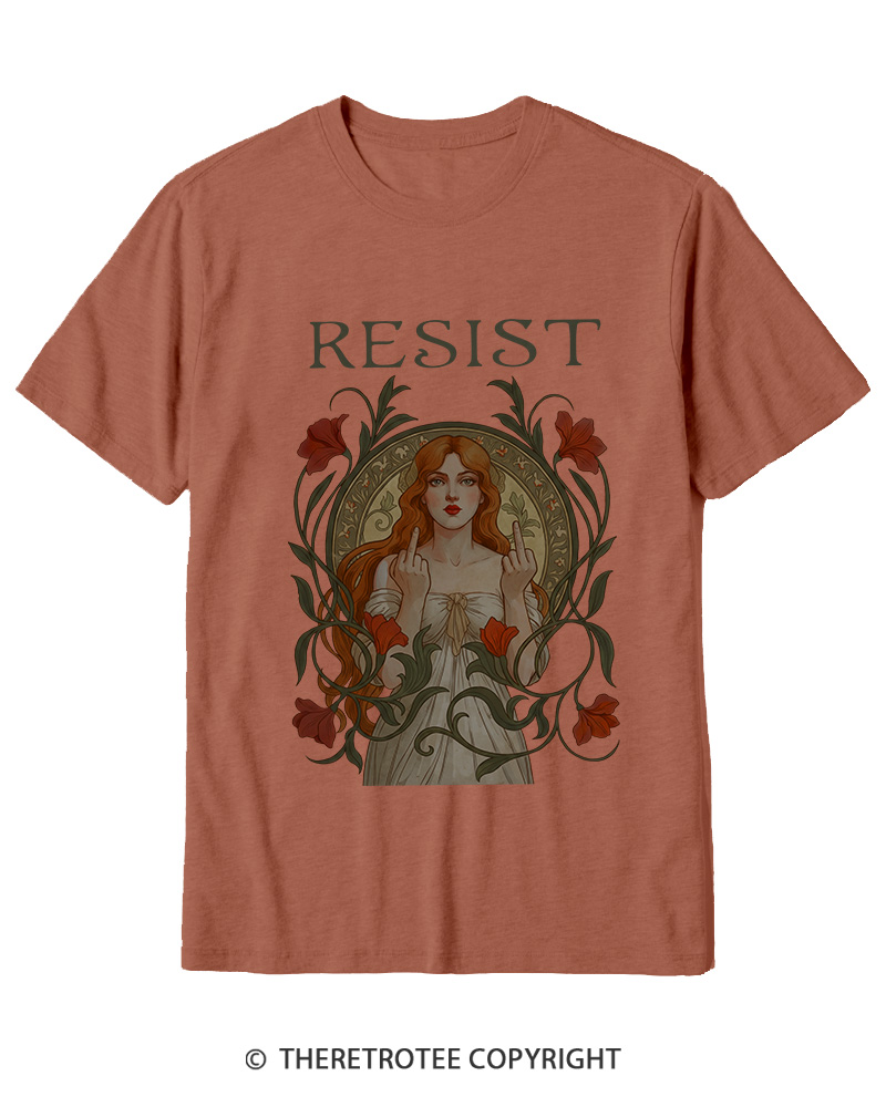 TheRetroTee Resist Vintage Graphic 1950s Cotton T-Shirt