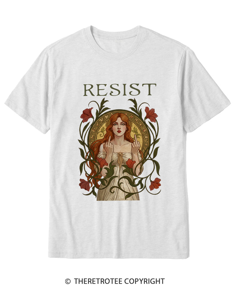 TheRetroTee Resist Vintage Graphic 1950s Cotton T-Shirt