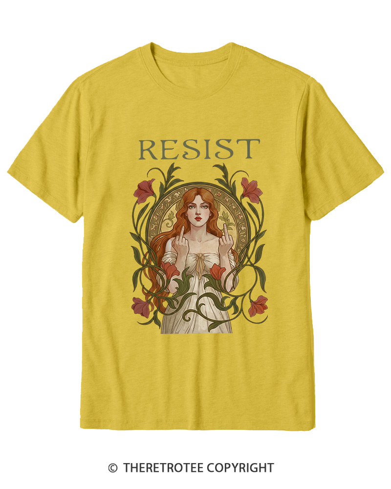 TheRetroTee Resist Vintage Graphic 1950s Cotton T-Shirt