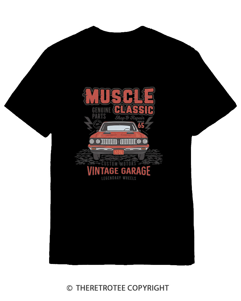 TheRetroTee Muscle Classic 1970s Cotton T-Shirt