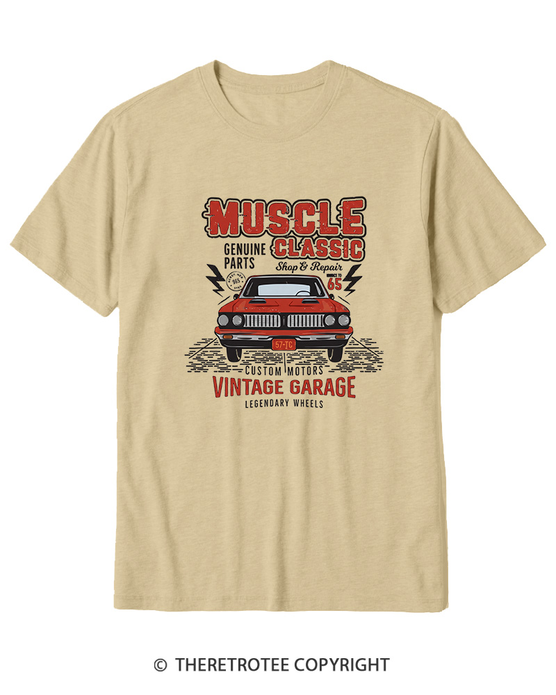 TheRetroTee Muscle Classic 1970s Cotton T-Shirt