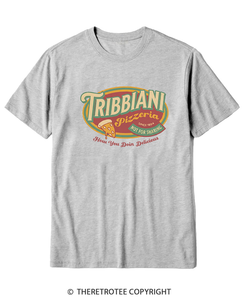 TheRetroTee Tribbiani Pizzeria 1990s Cotton T-Shirt