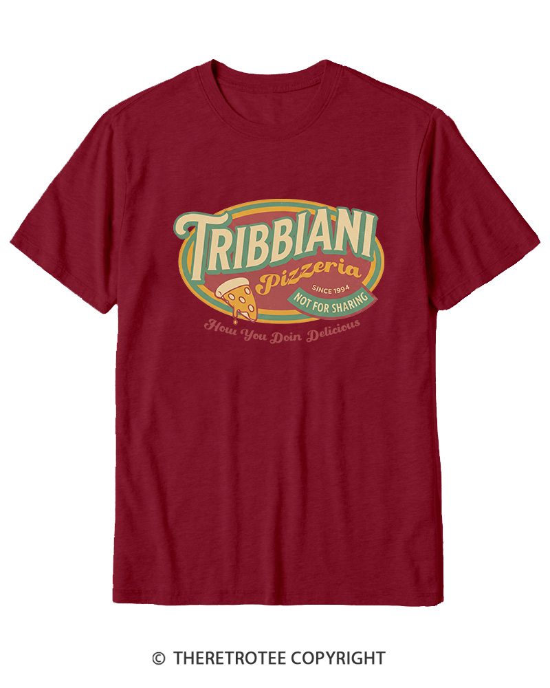 TheRetroTee Tribbiani Pizzeria 1990s Cotton T-Shirt