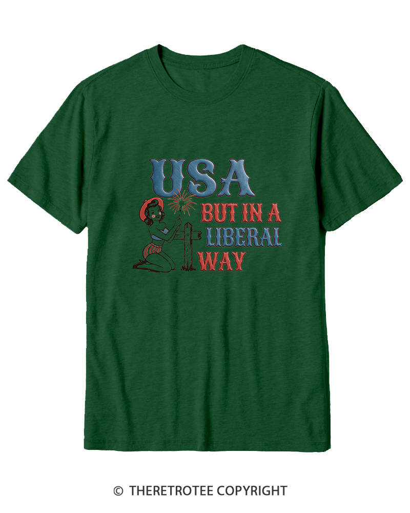 TheRetroTee USA But In A Liberal Way Cotton T-Shirt