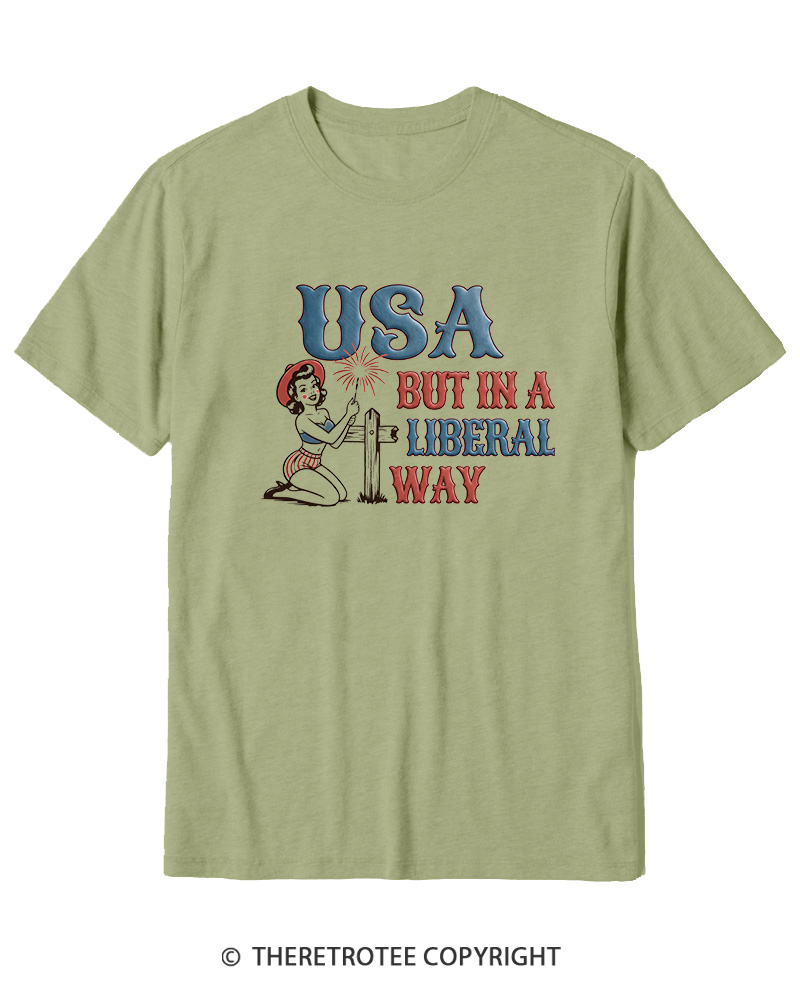 TheRetroTee USA But In A Liberal Way Cotton T-Shirt