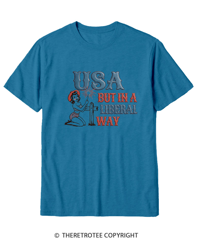 TheRetroTee USA But In A Liberal Way Cotton T-Shirt