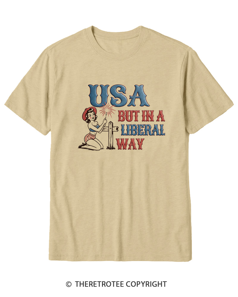 TheRetroTee USA But In A Liberal Way Cotton T-Shirt
