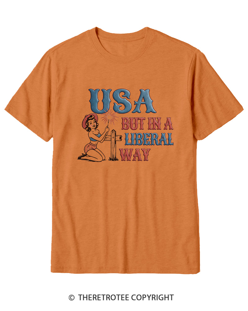 TheRetroTee USA But In A Liberal Way Cotton T-Shirt
