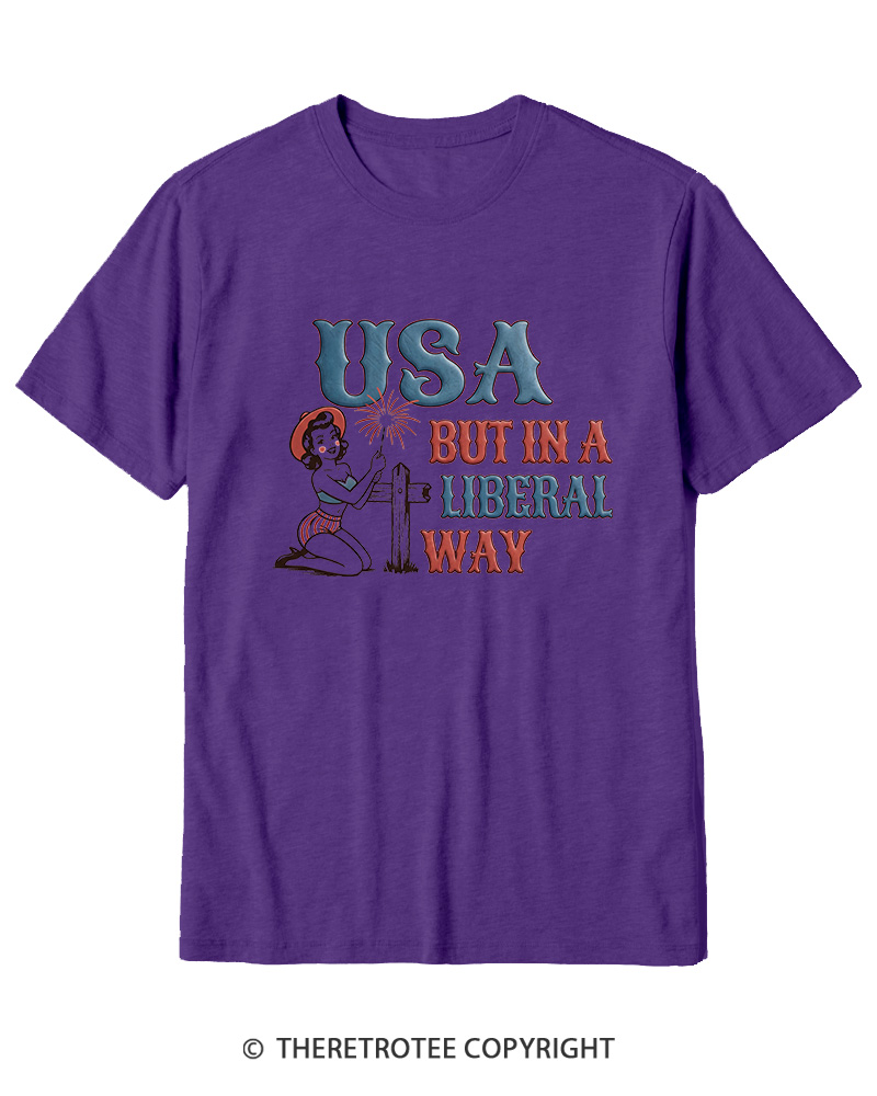 TheRetroTee USA But In A Liberal Way Cotton T-Shirt