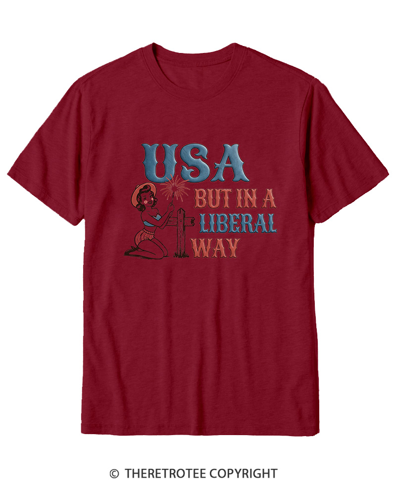 TheRetroTee USA But In A Liberal Way Cotton T-Shirt