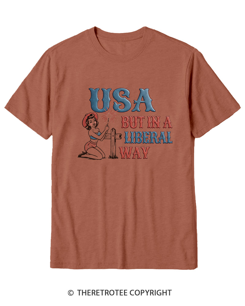 TheRetroTee USA But In A Liberal Way Cotton T-Shirt