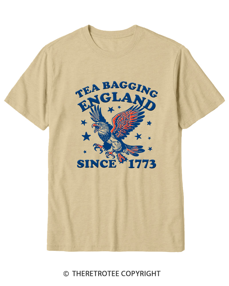TheRetroTee Tea Bagging England Since 1773 Cotton T-Shirt
