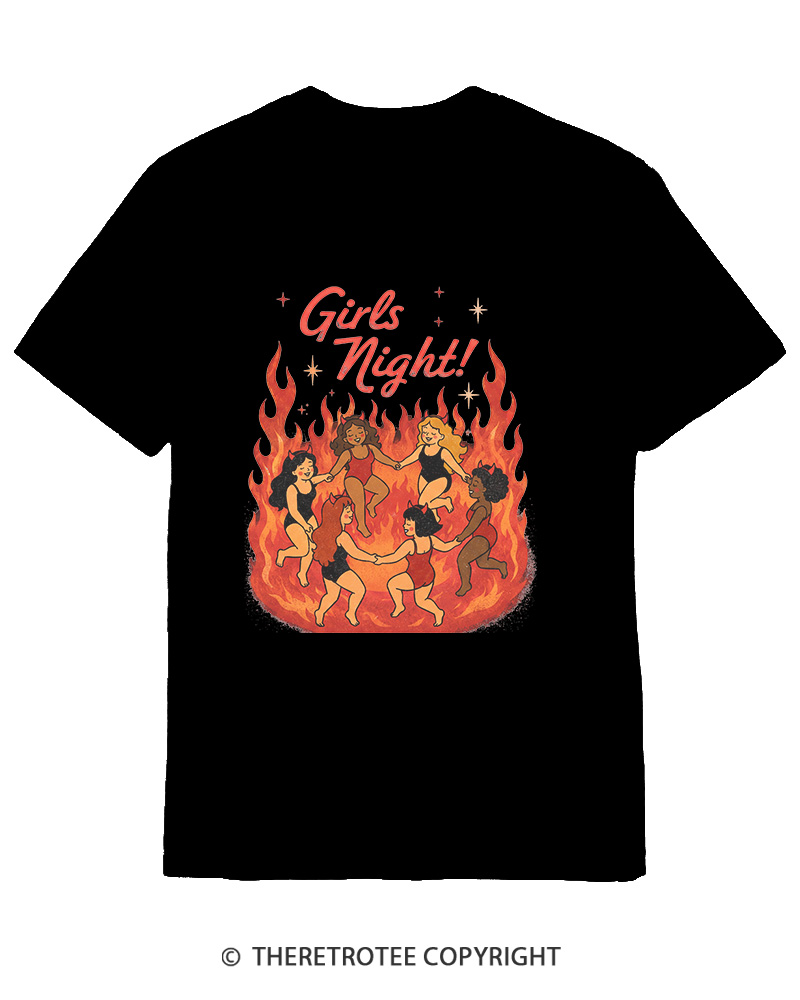 TheRetroTee Girls Night 1950s Cotton T-Shirt