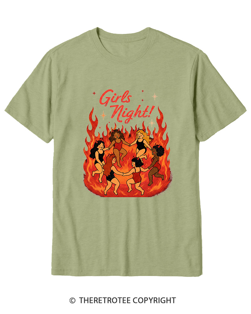 TheRetroTee Girls Night 1950s Cotton T-Shirt