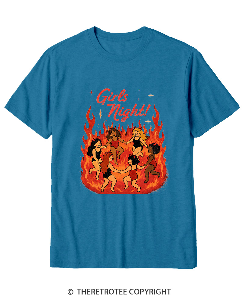 TheRetroTee Girls Night 1950s Cotton T-Shirt