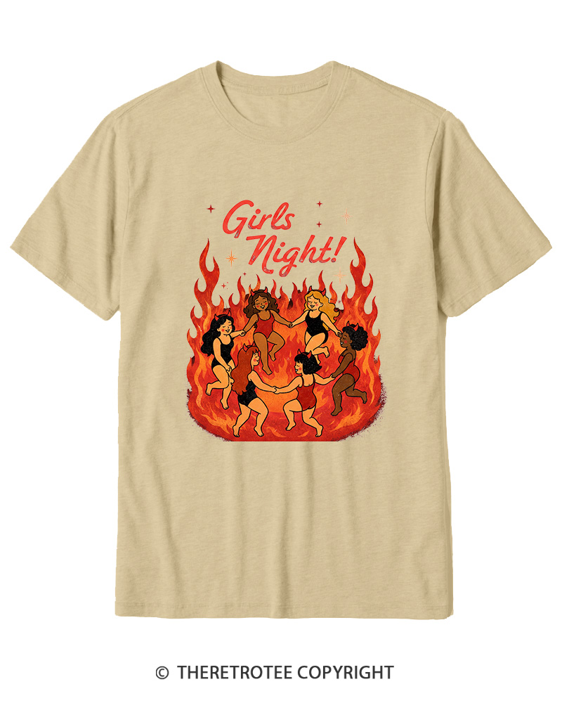 TheRetroTee Girls Night 1950s Cotton T-Shirt