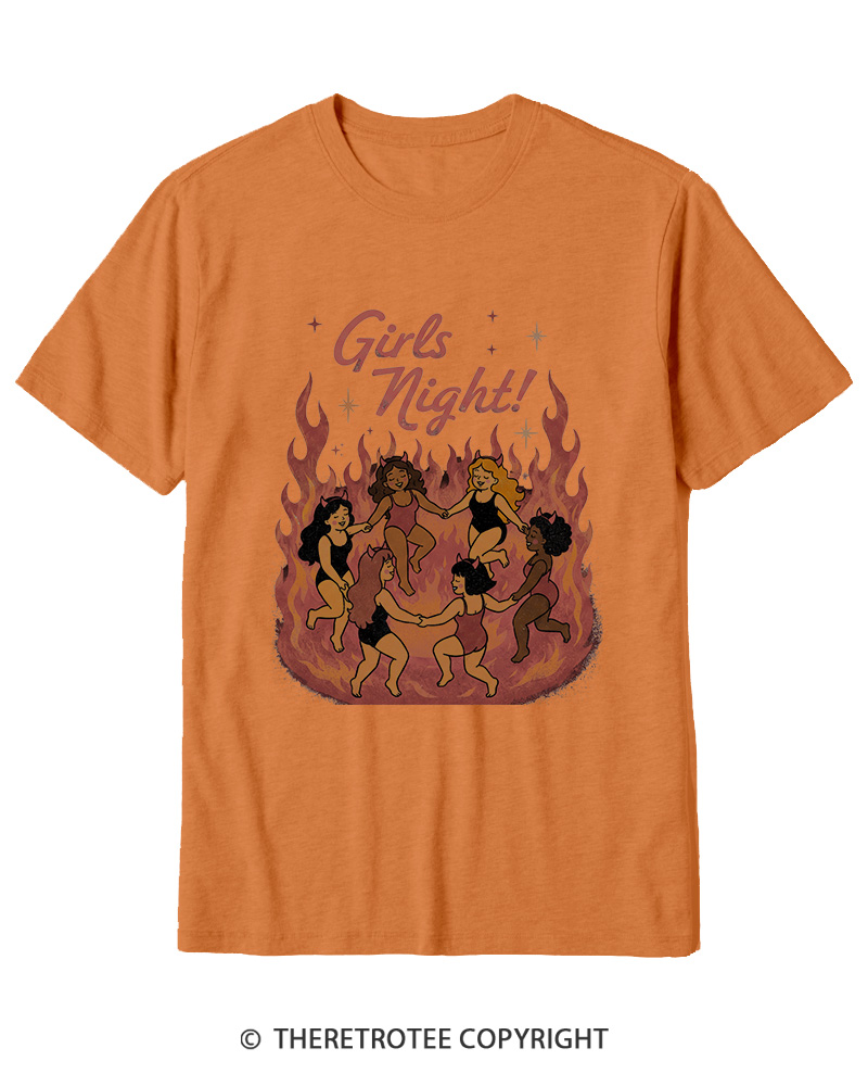TheRetroTee Girls Night 1950s Cotton T-Shirt