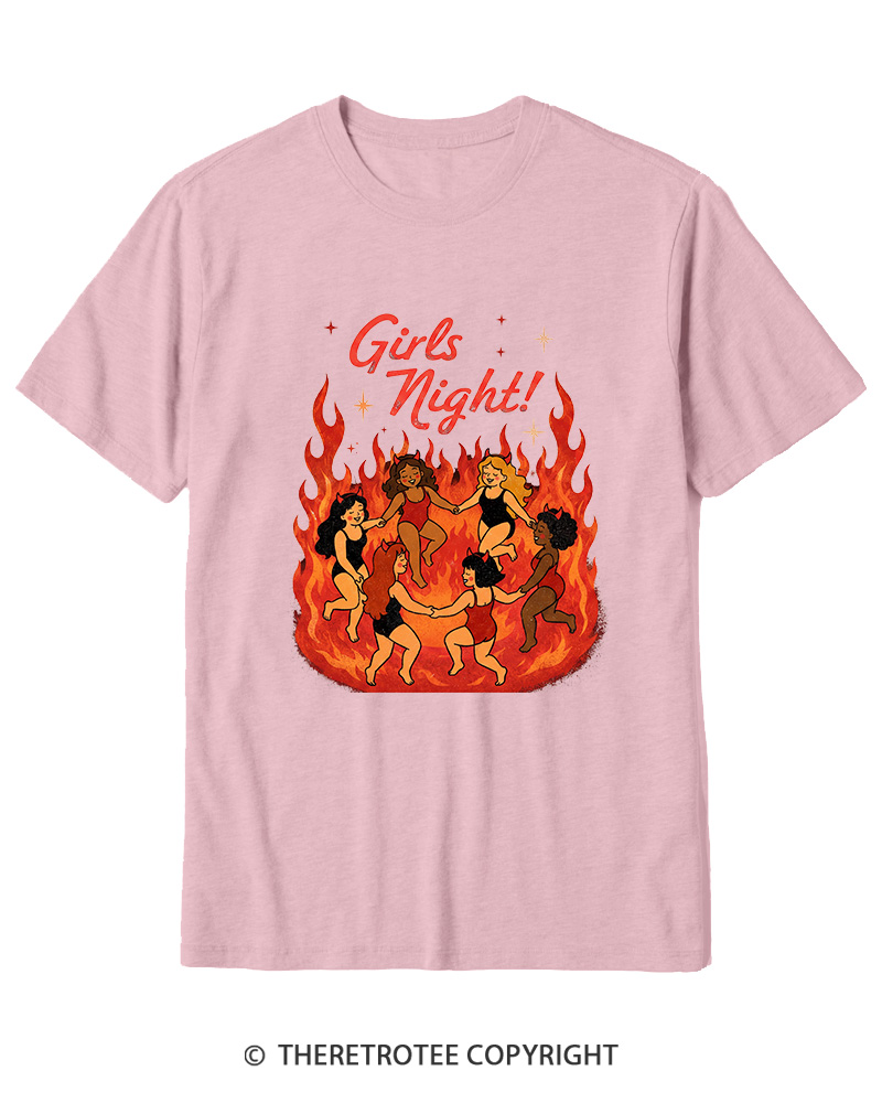 TheRetroTee Girls Night 1950s Cotton T-Shirt