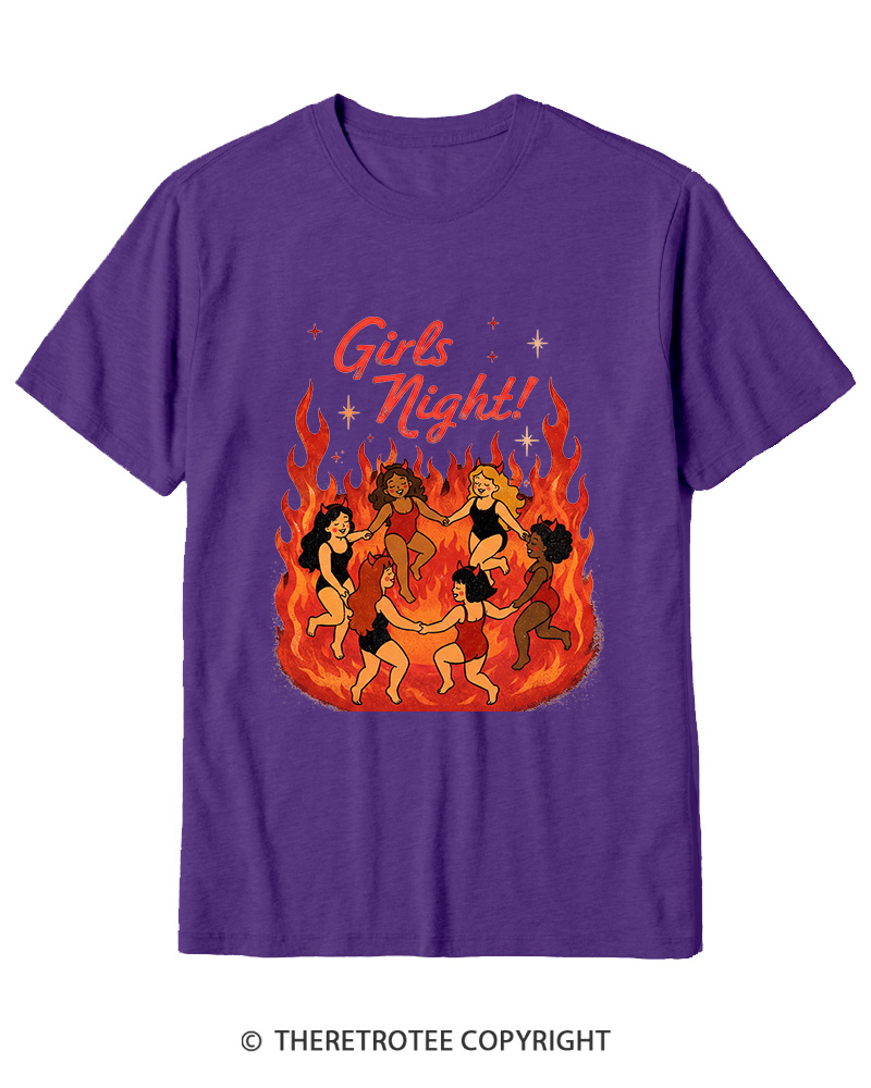 TheRetroTee Girls Night 1950s Cotton T-Shirt