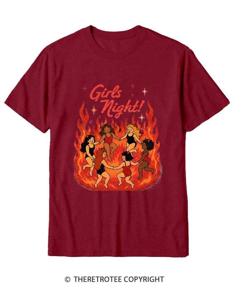 TheRetroTee Girls Night 1950s Cotton T-Shirt