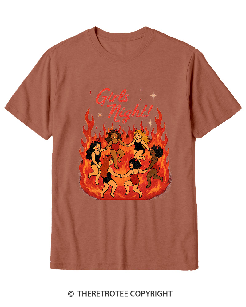 TheRetroTee Girls Night 1950s Cotton T-Shirt