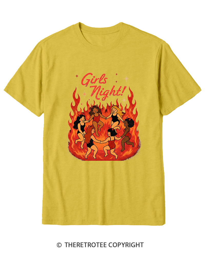 TheRetroTee Girls Night 1950s Cotton T-Shirt