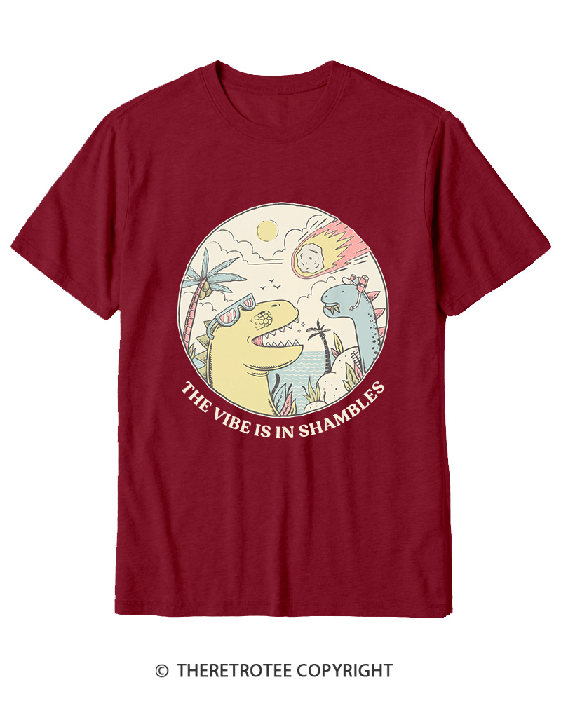 TheRetroTee The Vibes Are In Shambles 1980s Cotton T-Shirt