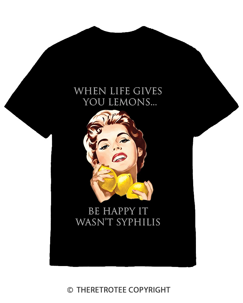 TheRetroTee When Life Gives You Lemons 1950s Cotton T-Shirt