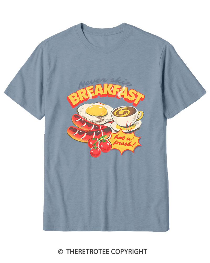 TheRetroTee Never Skip Breakfast 1960s Cotton T-Shirt