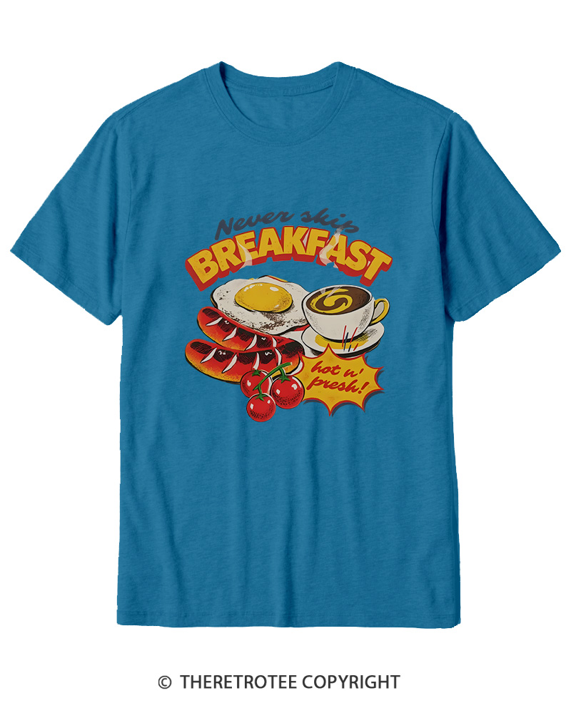 TheRetroTee Never Skip Breakfast 1960s Cotton T-Shirt