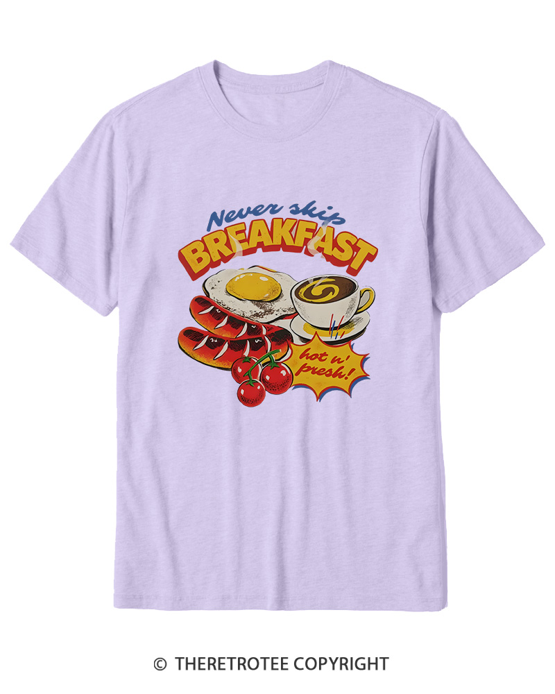 TheRetroTee Never Skip Breakfast 1960s Cotton T-Shirt