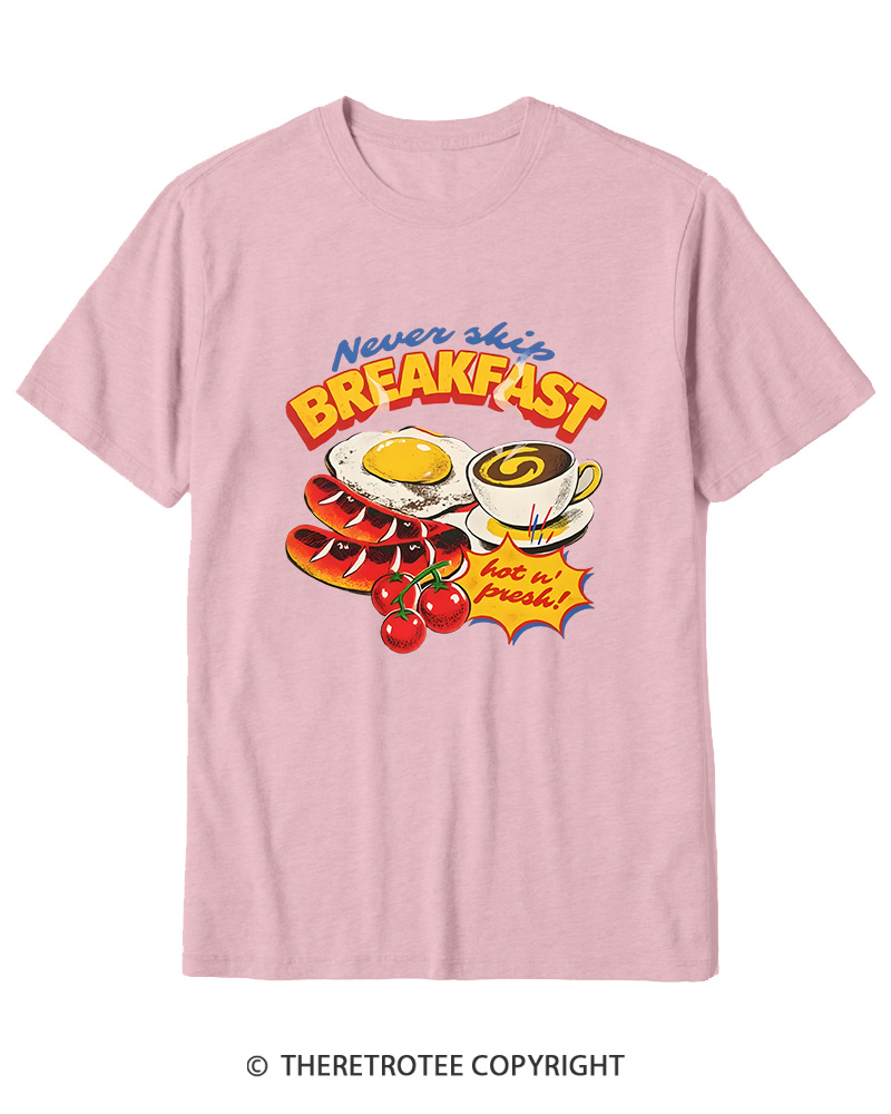 TheRetroTee Never Skip Breakfast 1960s Cotton T-Shirt