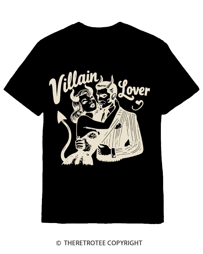 TheRetroTee Villain Lover Gothic Cotton T-Shirt