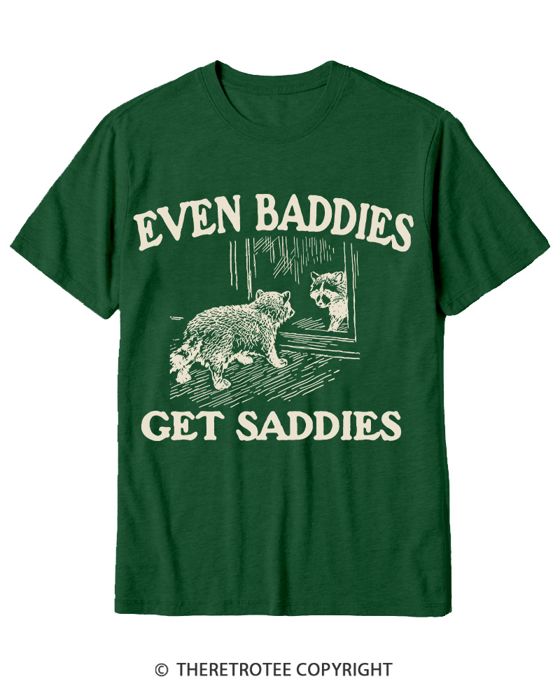TheRetroTee Even Baddies Get Saddies 1970s Cotton T-Shirt