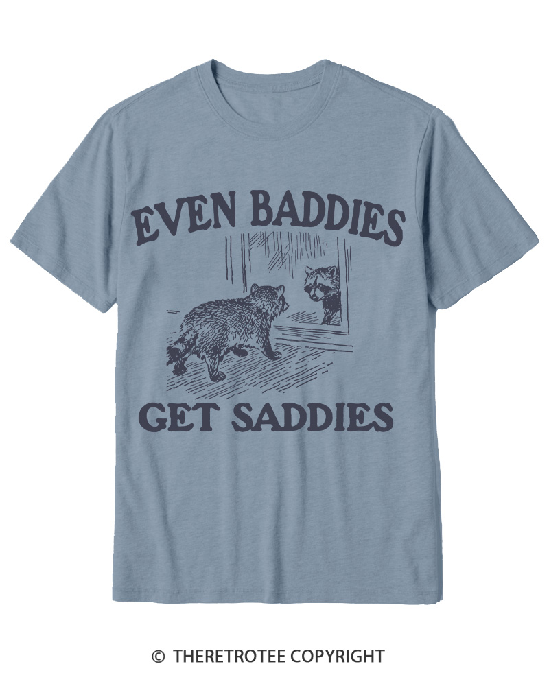 TheRetroTee Even Baddies Get Saddies 1970s Cotton T-Shirt