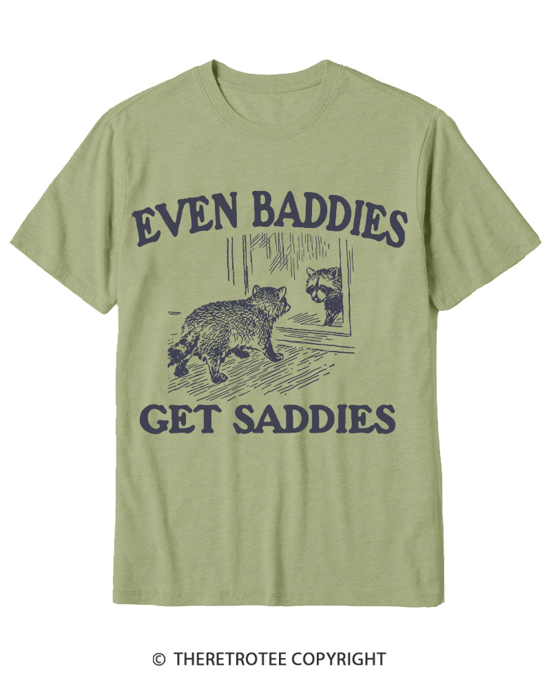 TheRetroTee Even Baddies Get Saddies 1970s Cotton T-Shirt