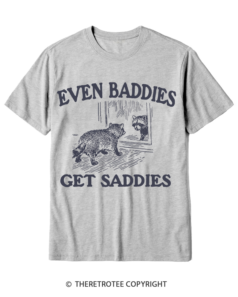 TheRetroTee Even Baddies Get Saddies 1970s Cotton T-Shirt