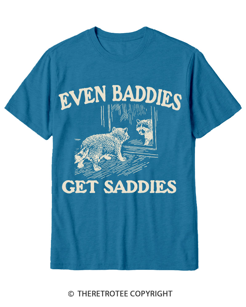TheRetroTee Even Baddies Get Saddies 1970s Cotton T-Shirt