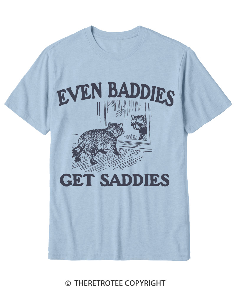 TheRetroTee Even Baddies Get Saddies 1970s Cotton T-Shirt