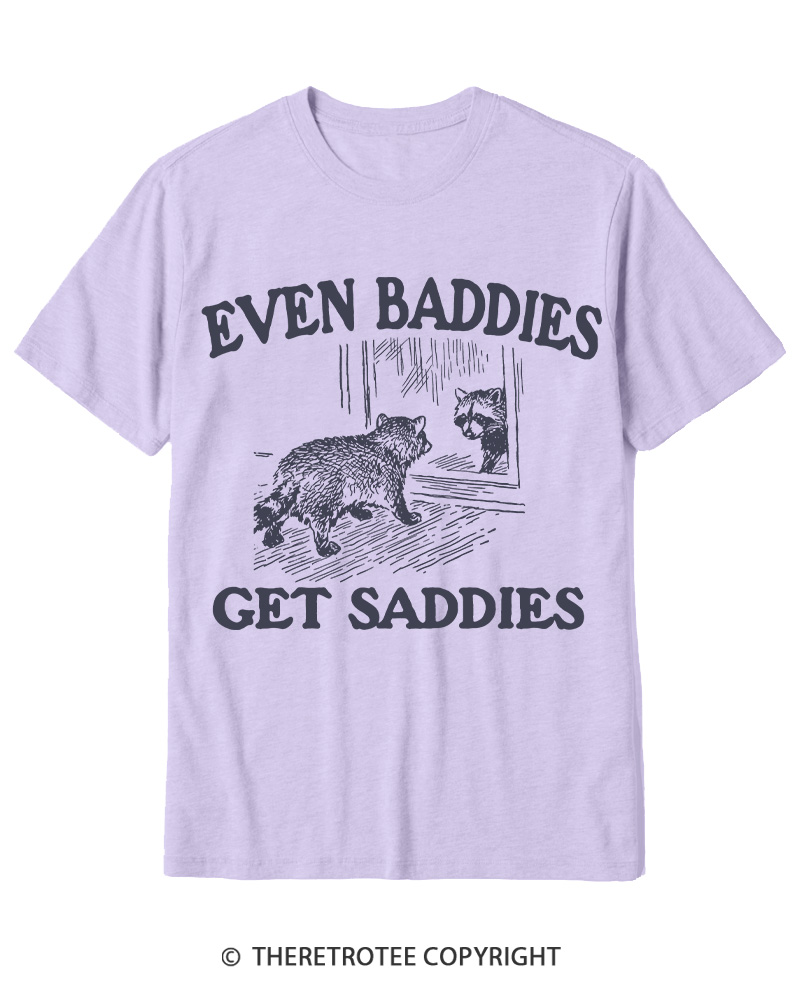 TheRetroTee Even Baddies Get Saddies 1970s Cotton T-Shirt