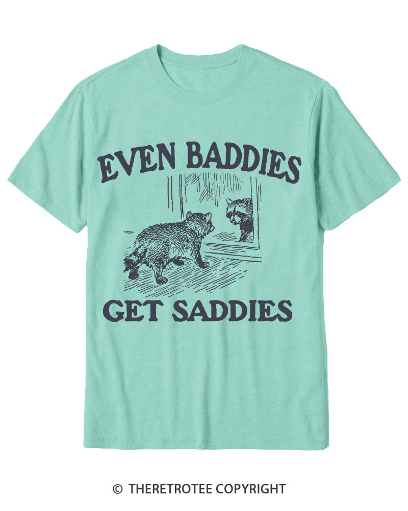 TheRetroTee Even Baddies Get Saddies 1970s Cotton T-Shirt