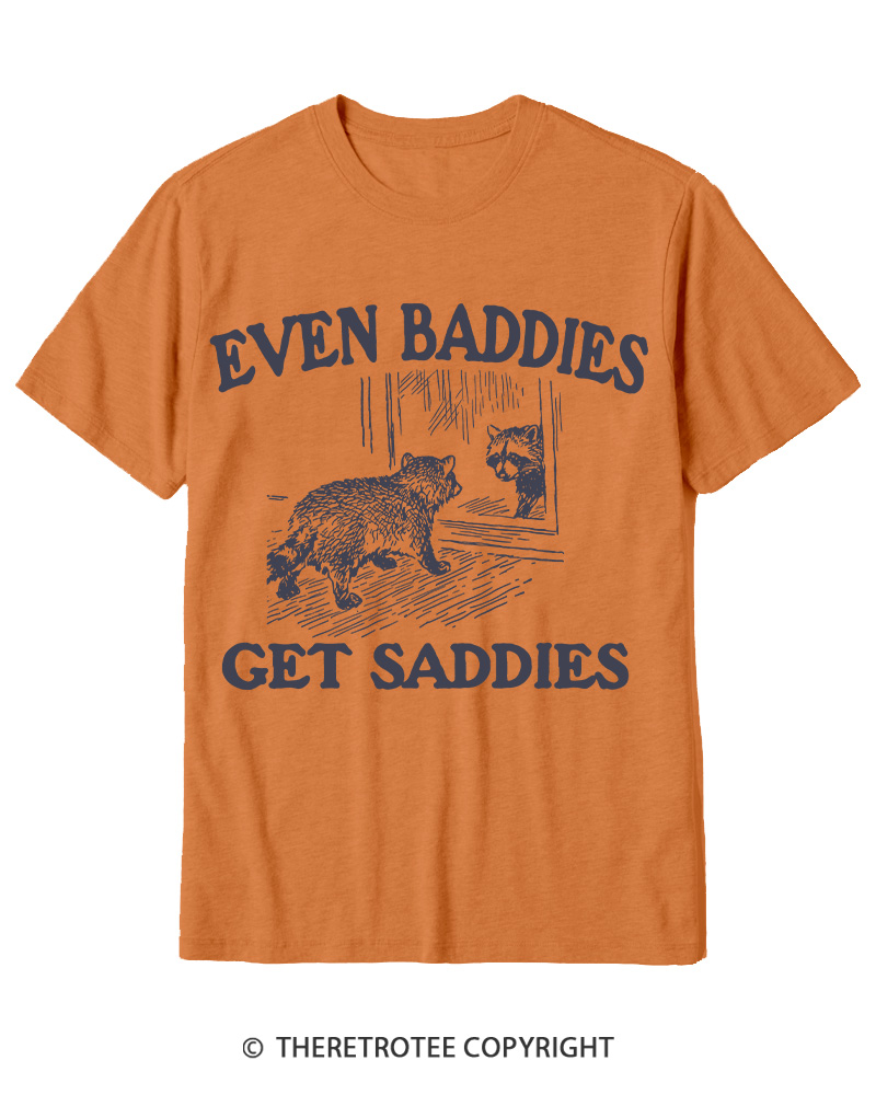 TheRetroTee Even Baddies Get Saddies 1970s Cotton T-Shirt