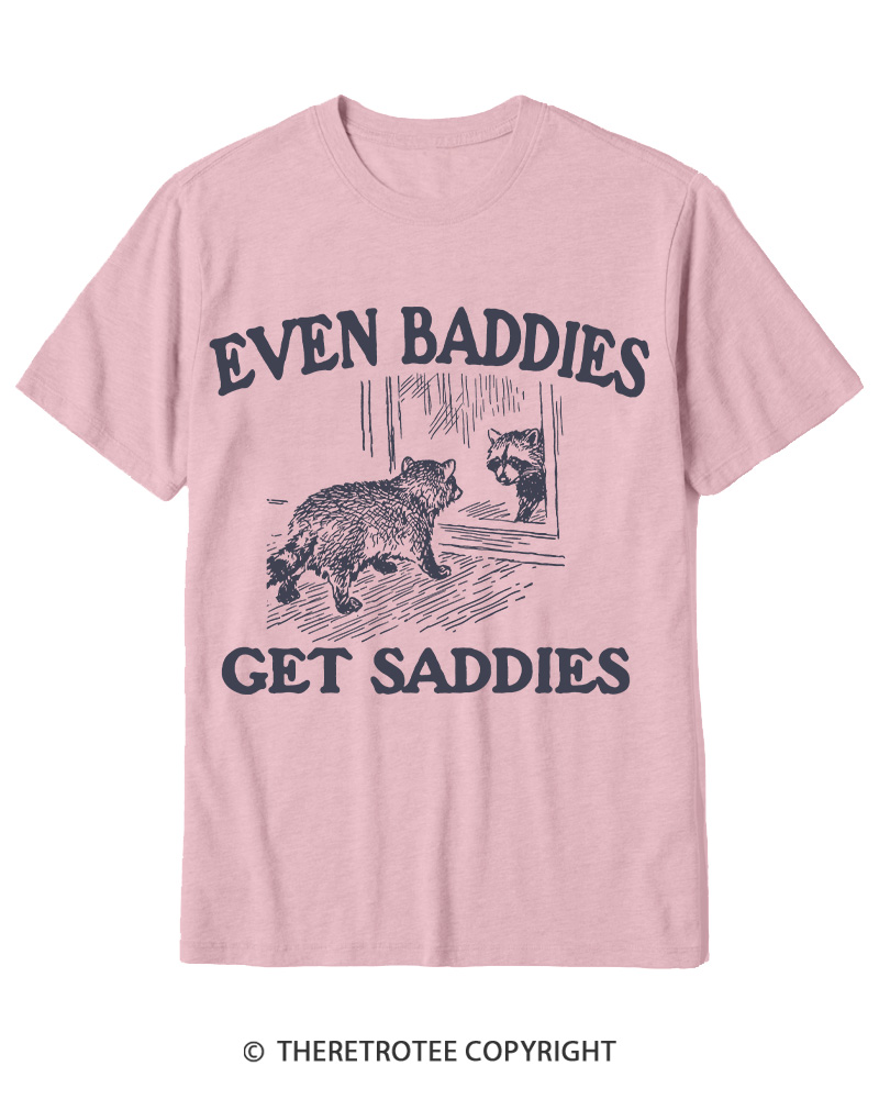 TheRetroTee Even Baddies Get Saddies 1970s Cotton T-Shirt