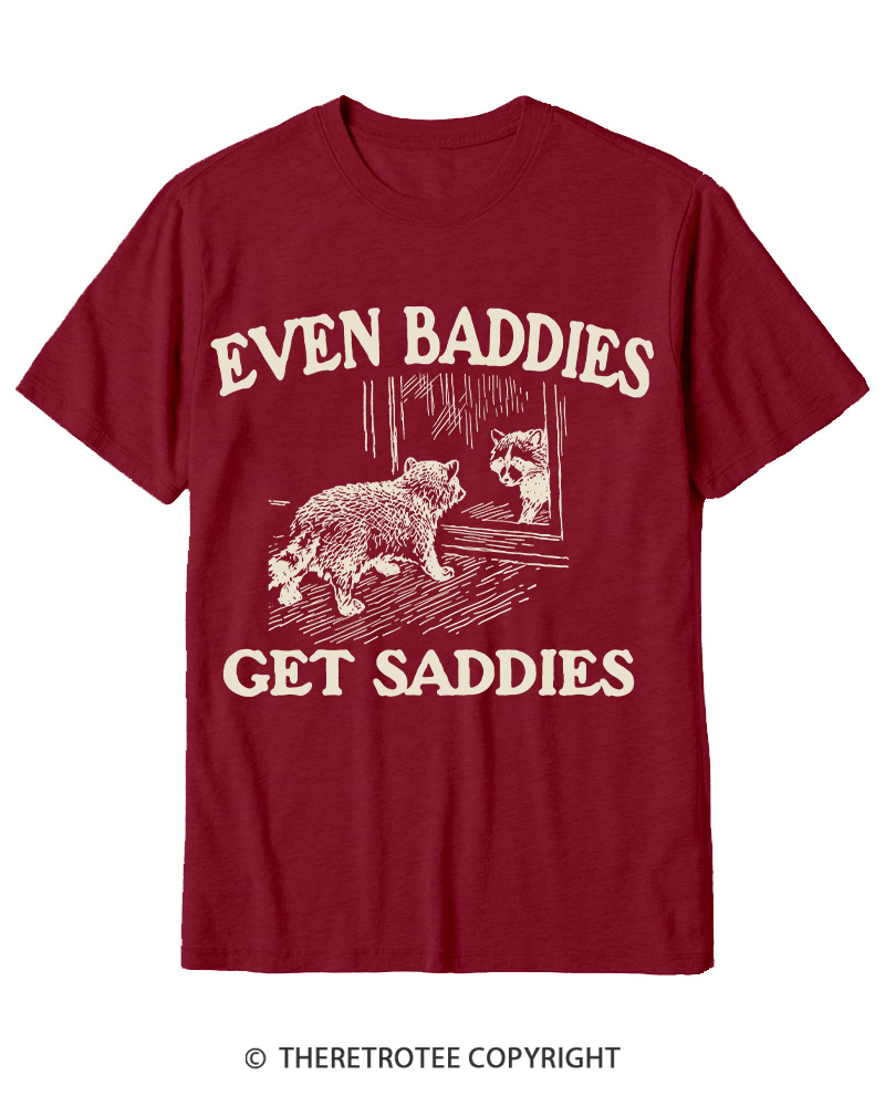 TheRetroTee Even Baddies Get Saddies 1970s Cotton T-Shirt